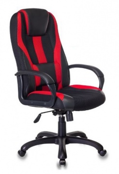 Кресло игровое Бюрократ VIKING-9/BL+RED черный/красный