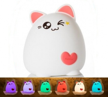 Лампа ночник Xiaomi oneFire Sweet-heart Cat Розовый (WH-A05)