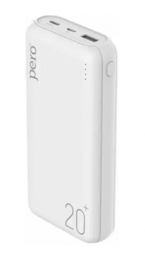 Портативная зарядка PERO PB04 20000 мАч USB-C+USB-A 3A Белый