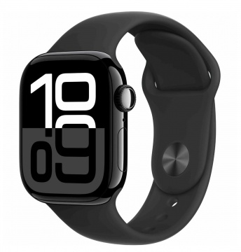 Смарт часы Apple Watch Series 10 46mm Jet Black Aluminum Case Sport Band M/L