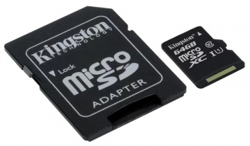 Карта памяти Micro Secure Digital XC/10 64Gb Kingston Canvas Select